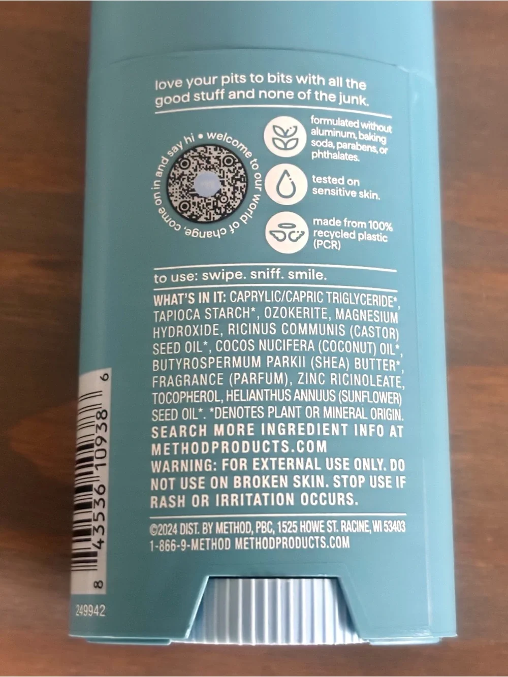 Method Glacier + Granite Men's Deodorant- Aluminum Free- 2.65 oz- Lot of 2